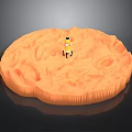 Detailed Orange Planetary Surface With Small Rover In Space Exploration Mission