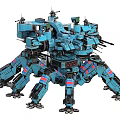 Smart Machine With Multiple Blue Mechanical Legs And Complex Robotic Structure 3d model