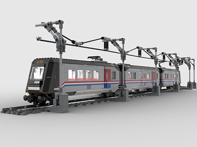 Lego Toys LEGO Station Train Light Rail Subway High Speed Rail EMU Urban Rail Train Rail Transit Tram City Platform 3d model