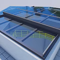 Luxury Detached Villa With Glass Roof Pool And Surrounding Palm Trees Under Blue Sky