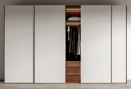 Modern wardrobe sliding door wardrobe 3d model