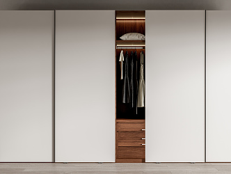 Modern wardrobe sliding door wardrobe 3d model