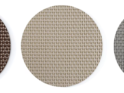 Round Woven Rugs in Brown Beige Gray Colors with Textured Design 3d model