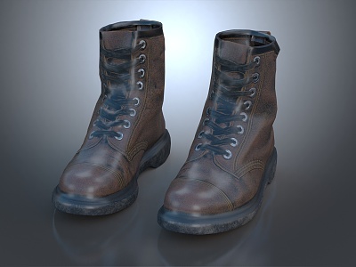 Modern Boots Men's Shoes Leather Shoes 3d model