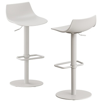 CHEF casual white bar chair 18w 3d model