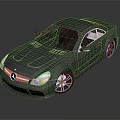 Dark Gray Mercedes Sports Car With Sleek Design And Black Red Accent Wheels
