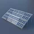 Efficient Solar Panels Array Installation With Metal Mounting Frame On Blue Background 3d model
