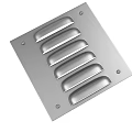 Modern Silver Square Air Conditioner Vent With Grille Slots And Screws