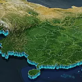 Detailed China Map Showing High Resolution Topographic And Geographical Features 3d model