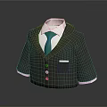 Brown Suit Jacket With White Shirt Green Tie Pocket And Buttons