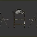 Vintage Style Folding Table And Chairs Set With Distressed Metal Finish