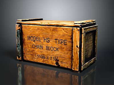 Wooden Crate For Model HS Type Chain Block 15 Ton X 2.5M 3d model