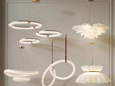 Unique Modern Chandeliers With Circular And Petal Shaped Designs For Home Decor 3d model
