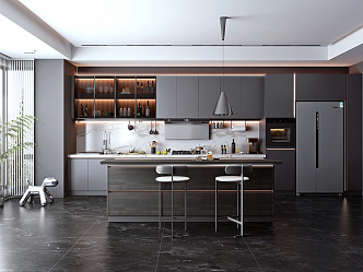 Open kitchen Modern kitchen 3d model