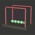 Modern Metal Frame Furniture With Hanging Metal Balls And Smooth Polished Base
