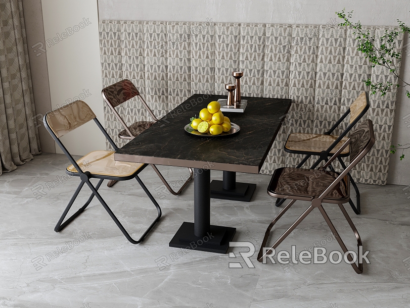 Modern Dining Table and Chair Combination model