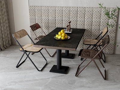 Modern Dining Table and Chair Combination model