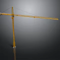 Yellow Construction Tower Crane With Long Boom And Hanging Hook For Building Projects
