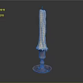 Burned Candle On Copper Candlestick Holder With Melted Wax Dripping Design