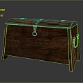 Vintage Wooden Trunk With Metal Locks Handles And Classic Storage Design