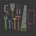 Essential Tools For Sculpture Carving Featuring Wrenches Hammers Saws And Screwdrivers 3d model