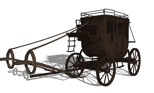 European-style carriage four-wheeler 3d model