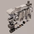 Organized Clothes Collection With Folded Hanging Items Storage Boxes And Shoes 3d model
