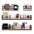 Books And Magazines On Wooden Shelf Display Various Fashion Lifestyle Covers