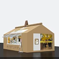 Container Building Transformed Into Retail Space With Transparent Windows And Donut Decorations