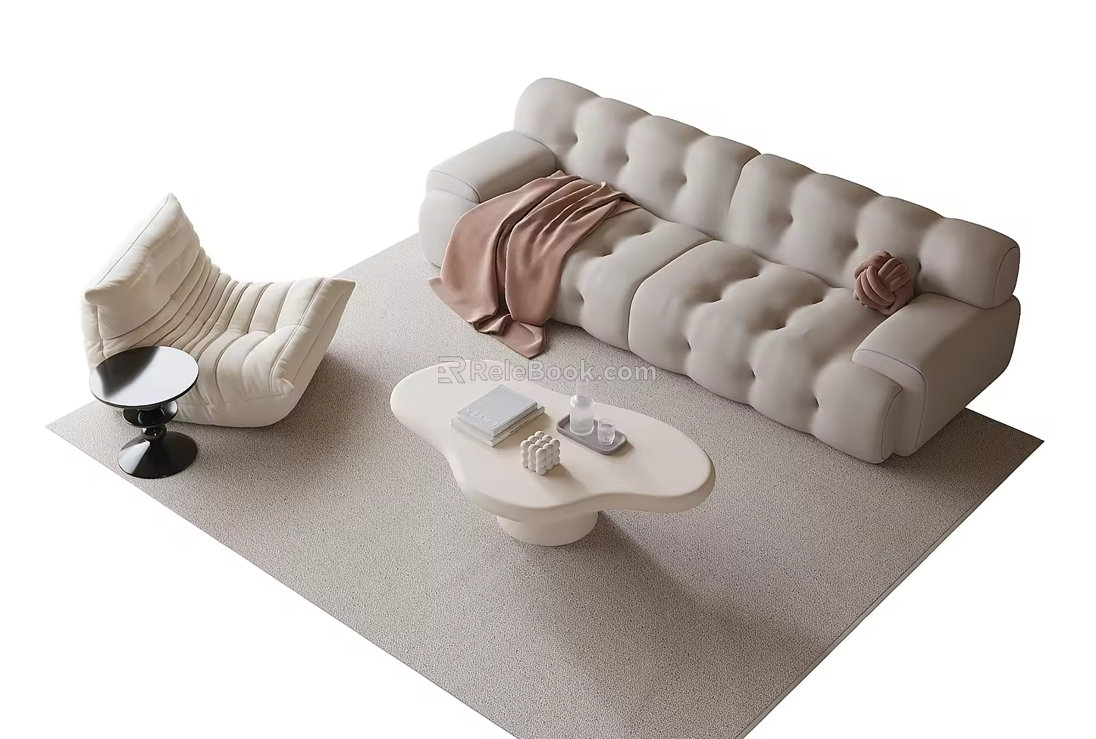 Modern sofa coffee table combination 3d model