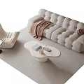 Modern sofa coffee table combination 3d model