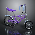 Vintage Purple Bicycle With Chromed Frame Purple Seat And Handlebar Tassels
