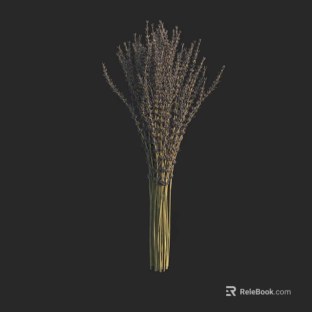 Fresh Lavender Flower Bouquet Arranged in Glass Vase for Home Decor 3d model 