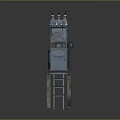 Industrial Equipment Structure with Metal Cabinet Ladder and Control Panels for Maintenance