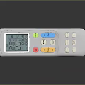 Television Remote Control With Color Buttons Digital Display Showing Time And Temperature 3d model
