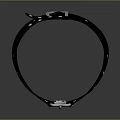Black Leather Household Collar With Metal Rings And Rivets For Daily Use