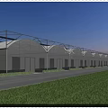 Modern Industrial Factory Building With Arched Roofs Metal Frames And White Walls