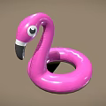 Bright Pink Flamingo Shaped Inflatable Swimming Ring for Summer Pool Use