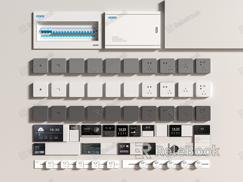 Modern switch switch socket rail socket mobile socket intelligent light distribution box model