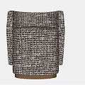 Modern Grey Woven Fabric Sofa Stools with Armrests Set of Two