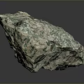 Natural Rough Mineral Stone With Green White Texture And Labeled Tags