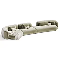 Modern Sectional Sofa With Different Colors Pillows And Throw Blanket Design