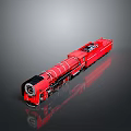 Red Vintage Steam Train Model With Black Accents And Sleek Surface Design