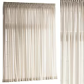 Elegant Beige Linen Curtain With Soft Pleated Design For Home Interior