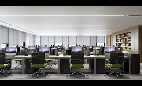 modern public office area office 3d model