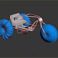 Stylish Blue Wheeled Tricycle Model Featuring White Frame And Comfortable Seat