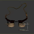 Steampunk Inspired Jewelry Goggles With Metallic Frames Leather Straps And Colored Lenses