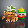 Spiked Turtle With White Hat Green Orange Shell Metal Wristbands And Yellow Star In Pot