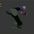 Industrial Robotic Arm With Black Body Blue Joints And Stable Base Structure 3d model