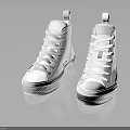 White High Top Canvas Shoes With Classic Laces And Casual Style Soles